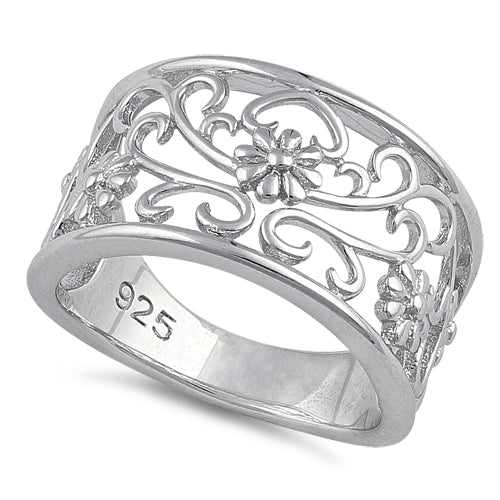 Sterling Silver Wild Flowers Ring
