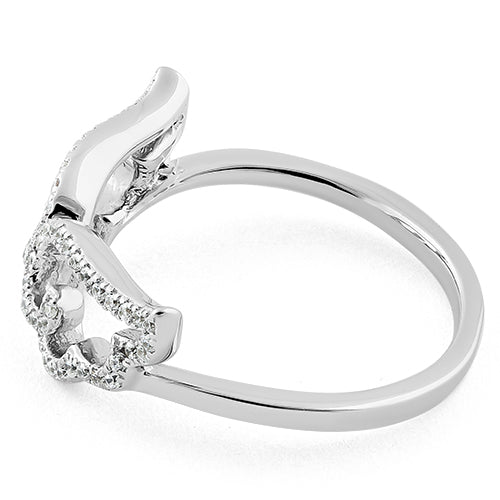 Sterling Silver Wings CZ Ring