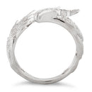 Sterling Silver Wings Pave CZ Ring