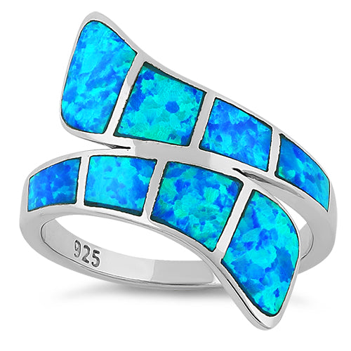 Sterling Silver Wrap Blue Lab Opal Ring