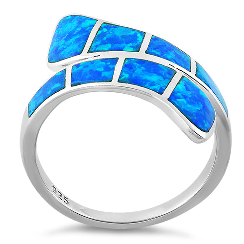 Sterling Silver Wrap Blue Lab Opal Ring