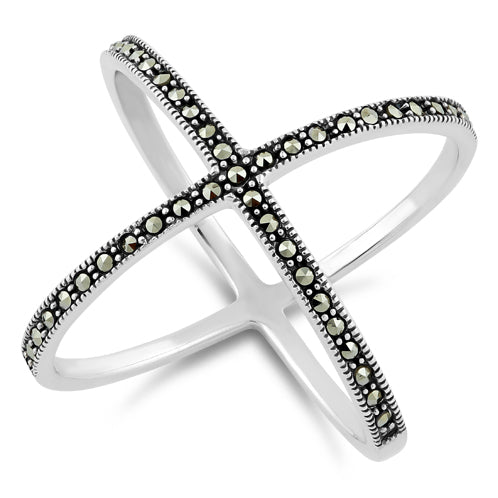 Sterling Silver X Marcasite Ring