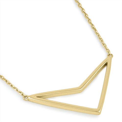 Sterling Silver Yellow Gold Plated Down Arrow Necklace