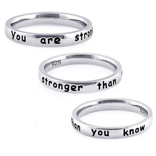 Sterling Silver "You are stronger than you know" Ring