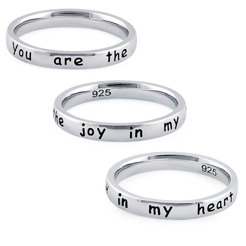 Sterling Silver "You are the joy in my heart" Ring