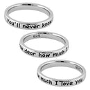 Sterling Silver "You'll never know dear how much I love you" Ring