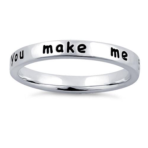 Sterling Silver "You make me feel like smiling!" Ring