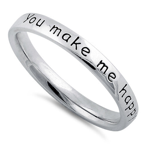 Sterling Silver "You Make Me Happy When Skies Are Grey" Ring