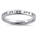 Sterling Silver "You Make Me Happy When Skies Are Grey" Ring