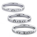 Sterling Silver "Your Smile Brightens My World" Ring