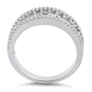 Sterling Silver Zebra Pattern CZ Ring