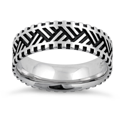 Sterling Silver Zig Zag Pattern Ring