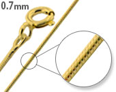 14K Gold Plated Sterling Silver Snake Chain 0.7MM